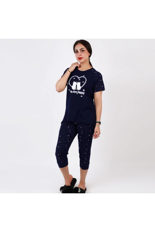 طقم بيجاما برمودا بطبعات نجوم