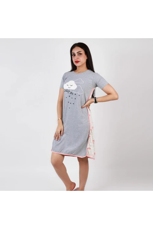 قميص قصير بطبعات سحاب