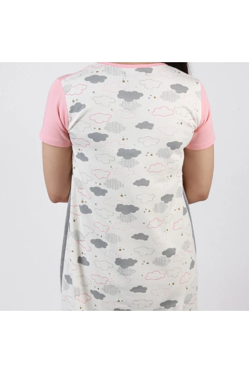 قميص قصير بطبعات سحاب