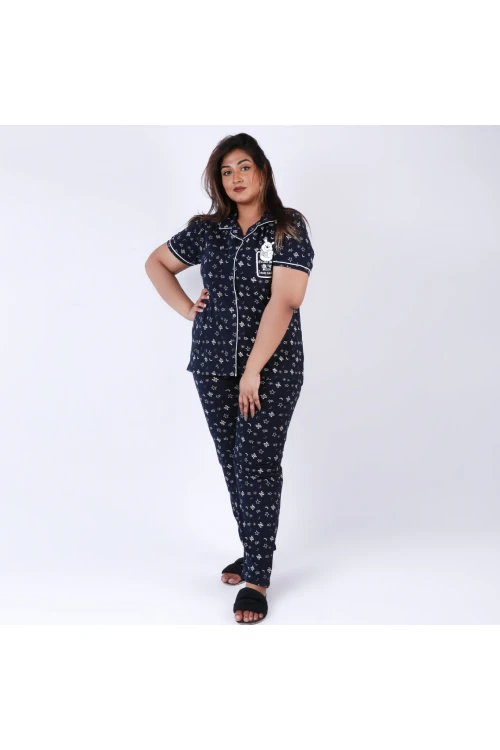 بيجاما طويلة مزخرفه بطبعات