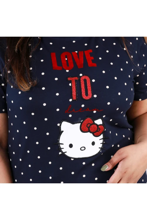 بيجاما منقطة بطبعات هالو كاتي