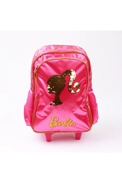 حقيبة ظهر بعجلات وطبعات باربي(وسط)