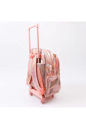 شنطة مدرسة بعجلات بطبعات باربي(حجم كبير)