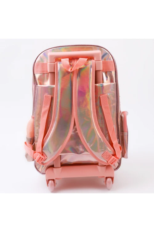 شنطة مدرسة بعجلات بطبعات باربي(حجم كبير)