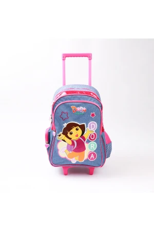 حقيبة ظهر بعجلات مع سحّاب إغلاق وطبعات دورا (صغير)