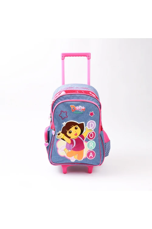 حقيبة ظهر بعجلات مع سحّاب إغلاق وطبعات دورا (صغير)