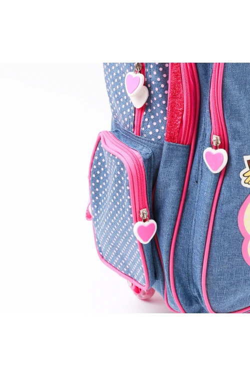 حقيبة ظهر بعجلات مع سحّاب إغلاق وطبعات دورا (صغير)