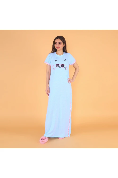 قميص طويل بياقة مستديره