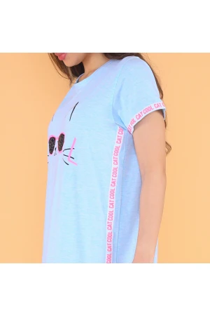 قميص طويل بياقة مستديره