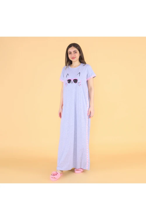 قميص طويل بياقة مستديره