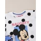 طقم بيجاما بناتي منقط و مزين بطبعات ميكي ماوس
