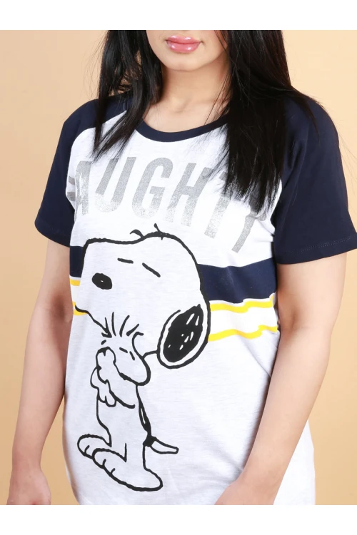 طقم بيجاما بنطلون بطبعات نجوم مع تيشيرت بياقة مستديرة