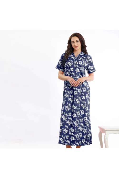 قميص طويل مزخرف بطبعات زهور