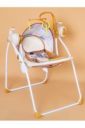 كرسي هزاز مرتفع مع ناموسية وحامل العاب