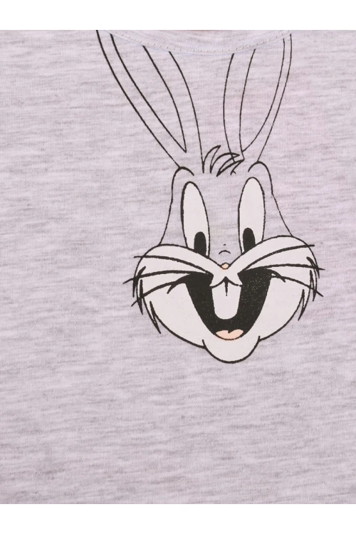 طقم بيجاما بنطلون طويل مع تيشيرت بياقة مستديرة