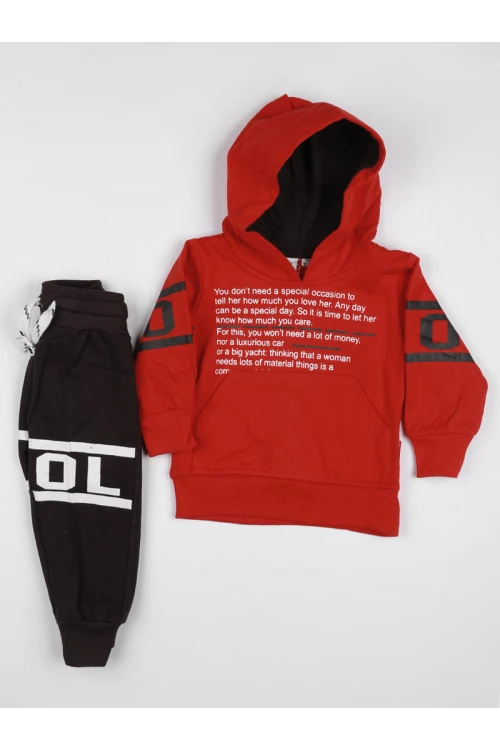 طقم شتوي بلوفر مع قبعة وبنطلون بخصر مطاطي