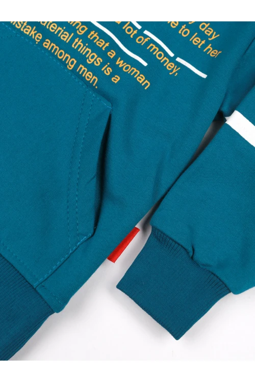 طقم شتوي بلوفر مع قبعة وبنطلون بخصر مطاطي