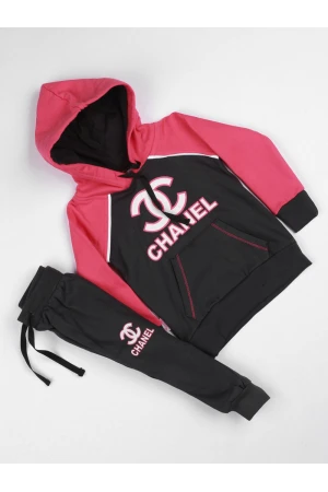 طقم بنطلون رياضي مع بلوفر بقبعة