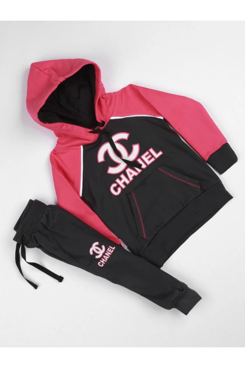 طقم بنطلون رياضي مع بلوفر بقبعة