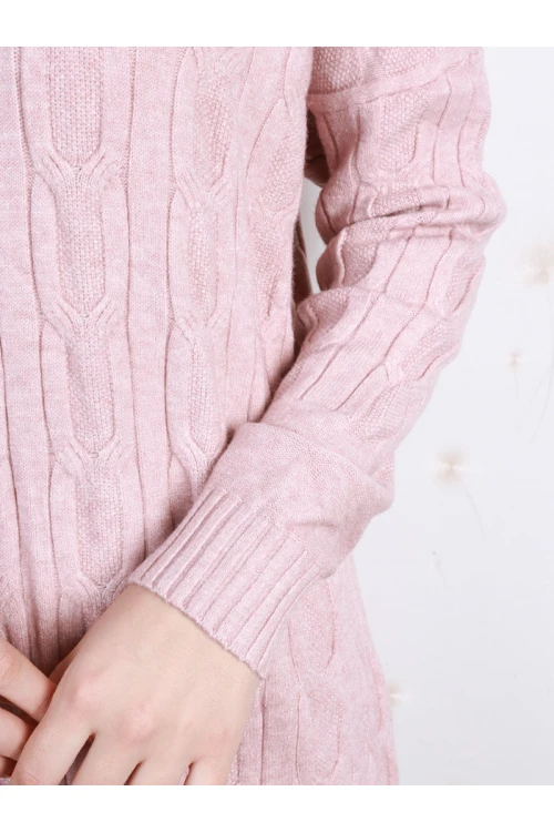 فستان قصير بارز الملمس بأكمام طويلة