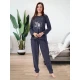 طقم بيجاما بنطلون طويل مع بلوفر بياقة ضيقة