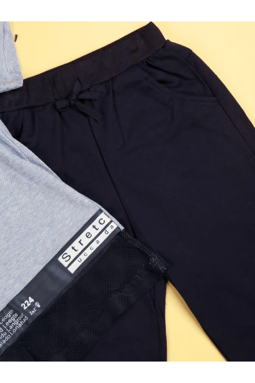 طقم بنطلون بخصر مطاطي مع بلوزة بأكمام قصيرة