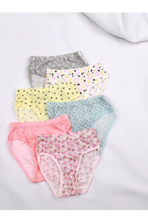طقم سراويل داخلية مزين بطبعات - 6 قطع