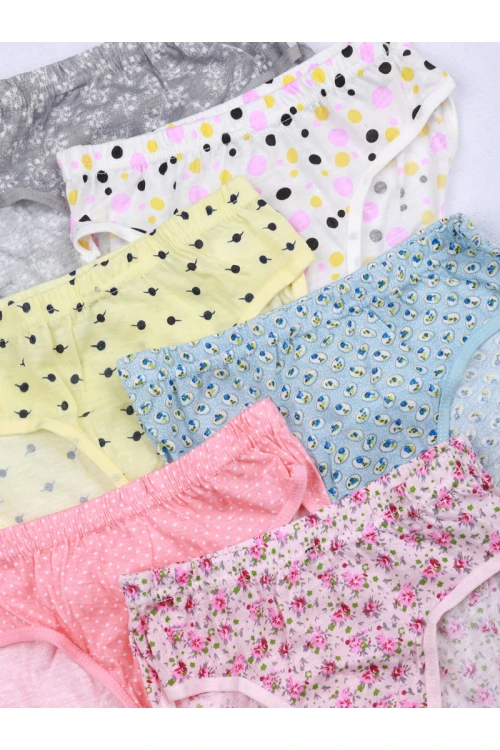 طقم سراويل داخلية مزين بطبعات - 6 قطع