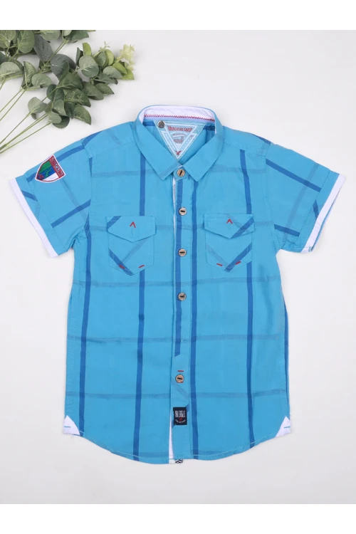 قميص بأكمام قصيرة وجيوب امامية