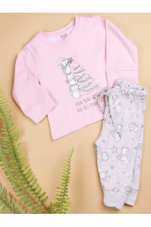 بيجاما بلوفر بأكمام طويله و بنطلون بخصر مطاطي