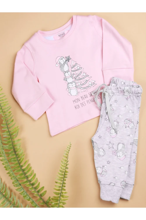 بيجاما بلوفر بأكمام طويله و بنطلون بخصر مطاطي