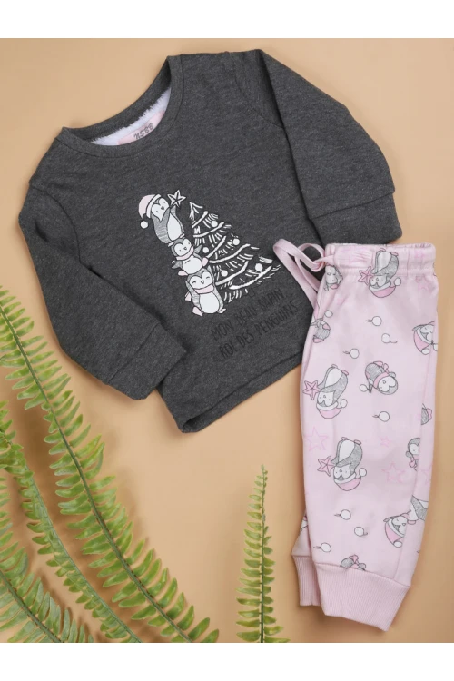 بيجاما بلوفر بأكمام طويله و بنطلون بخصر مطاطي