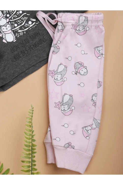 بيجاما بلوفر بأكمام طويله و بنطلون بخصر مطاطي