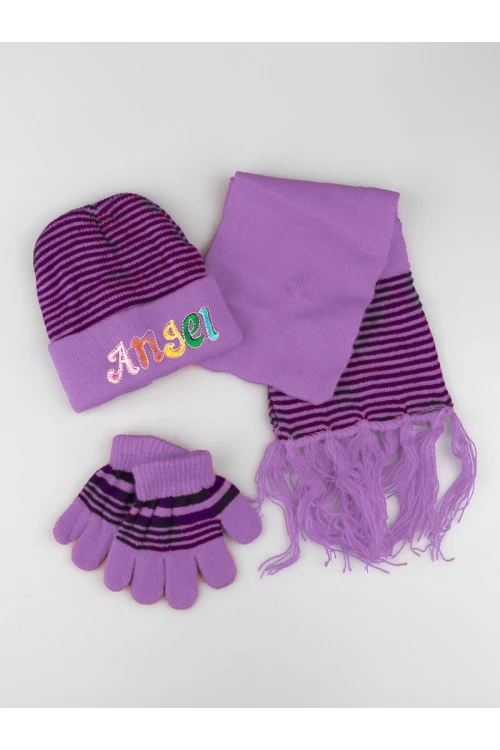 طقم شال مع قبعة و قفازات شتوية