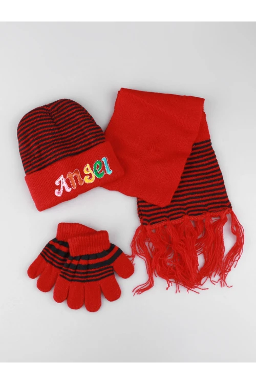 طقم شال مع قبعة و قفازات شتوية