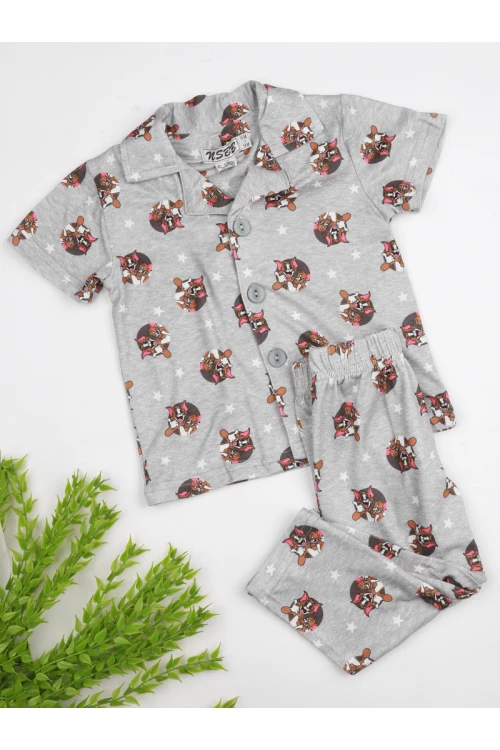 بيجاما بأزرار و طبعات توم و جيري