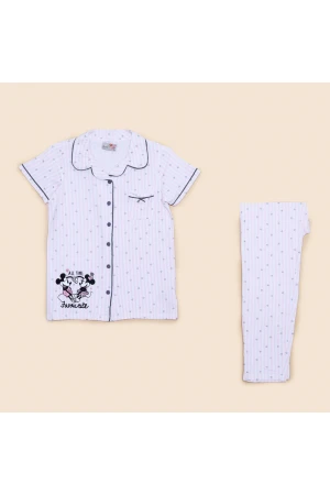 طقم بيجاما مخطط مع طبعات قلوب 