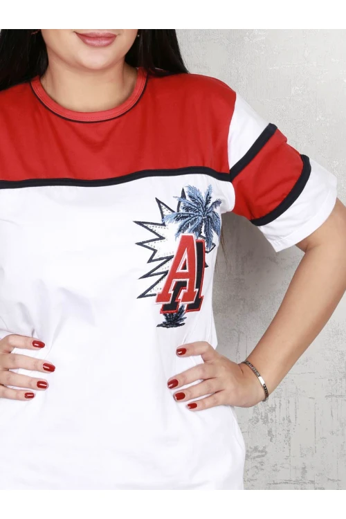 طقم بنطلون ساده مع تيشيرت بأكمام قصيره