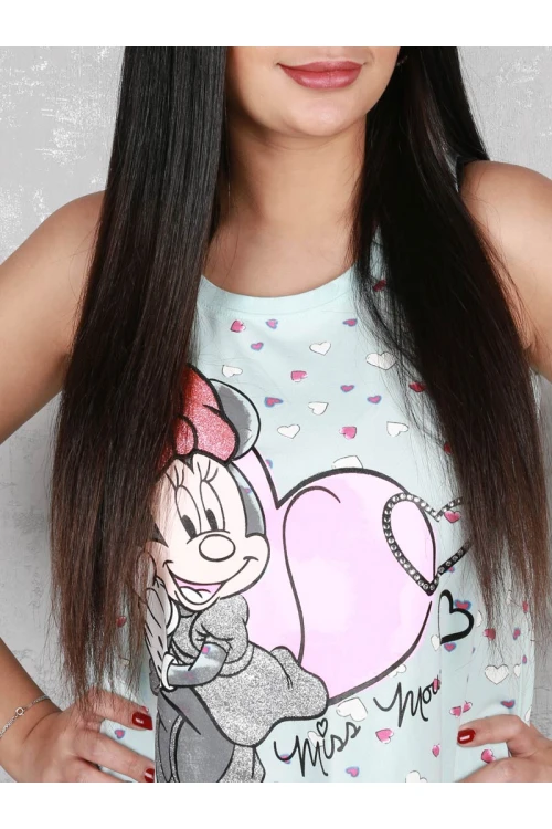 قميص قصير دون أكمام بطبعات قلب