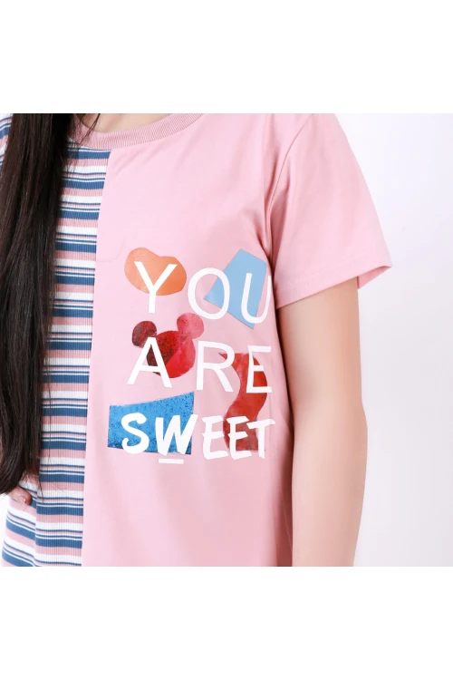 قميص مخططة  باكمام قصيرة