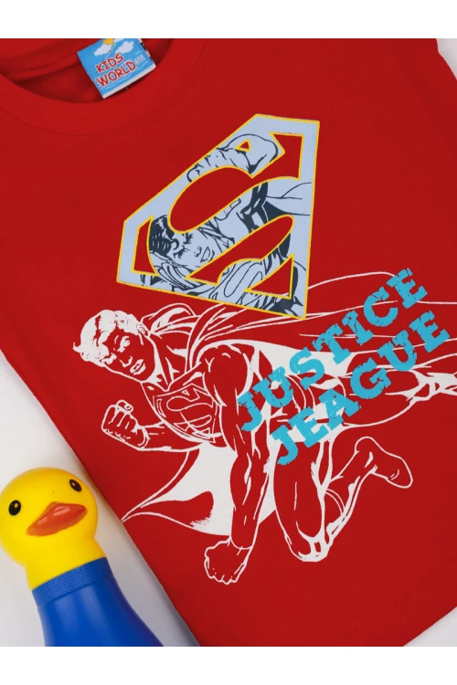 بنطلون مع تيشيرت بطبعات سوبر مان