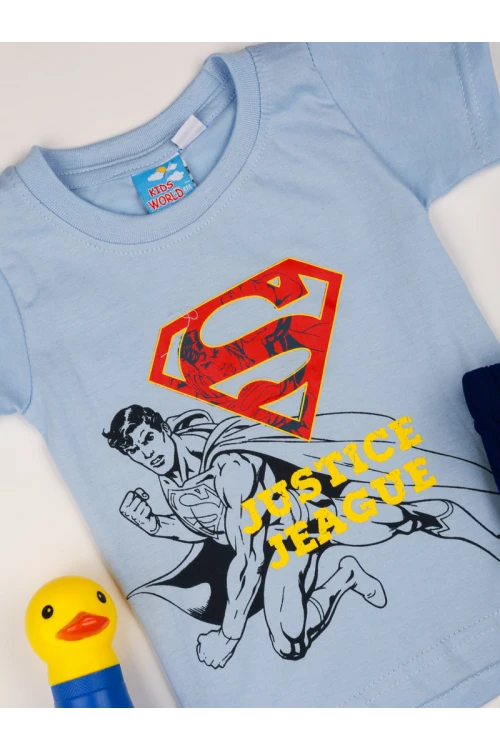 بنطلون مع تيشيرت بطبعات سوبر مان