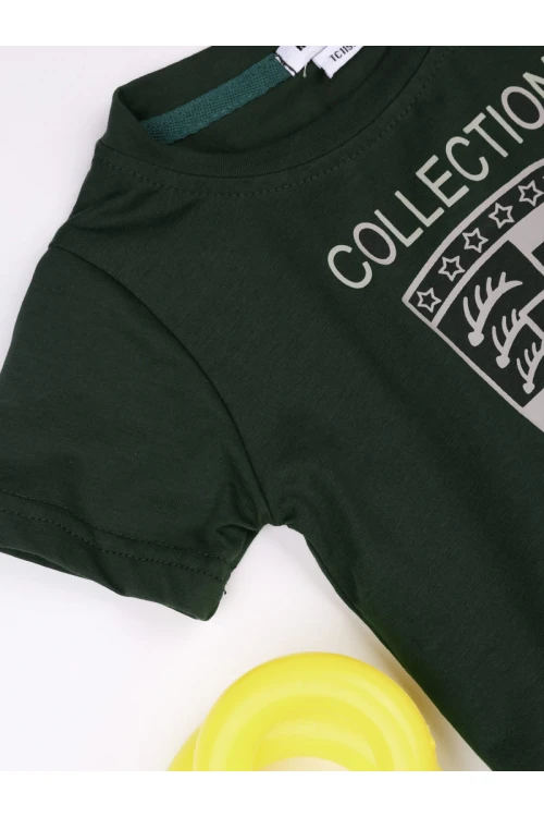 شورت سادة بخصر مطاطي مع تيشيرت بياقة ضيقة