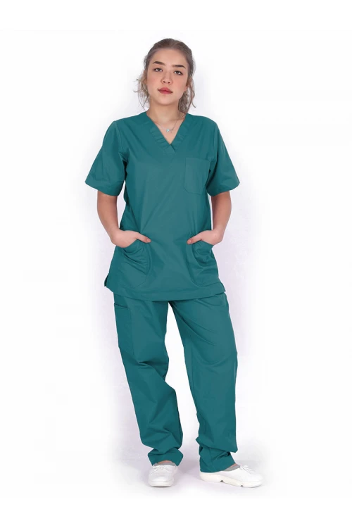 سكرب طبي بأكمام قصيرة وجيوب