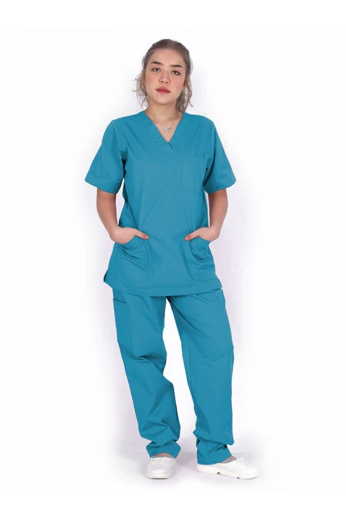 سكرب طبي بأكمام قصيرة وجيوب