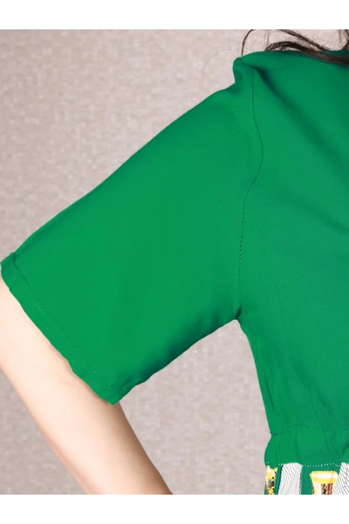 جلابية رمضان بحزام خصر مزينة بطبعات