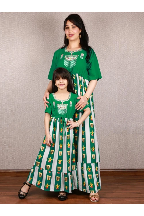 جلابية رمضان بحزام خصر مزينة بطبعات