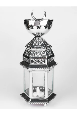 فانوس ميتاليك بتصميم زجاج