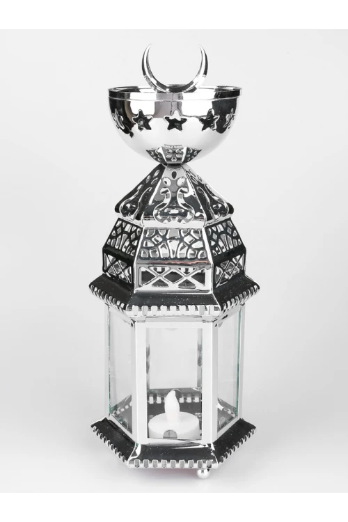 فانوس ميتاليك بتصميم زجاج