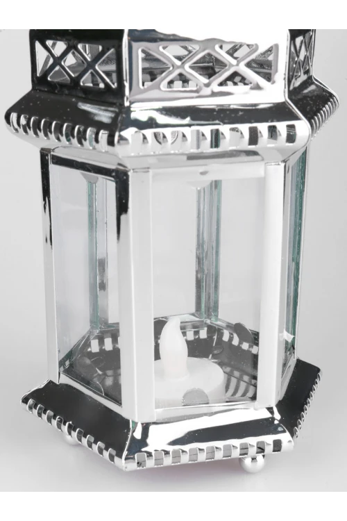 فانوس ميتاليك بتصميم زجاج